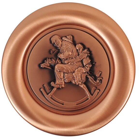 VTG Norman Rockwell Copper Collector Plate "The Christmas Gift" Limited Edition - Picture 1 of 4